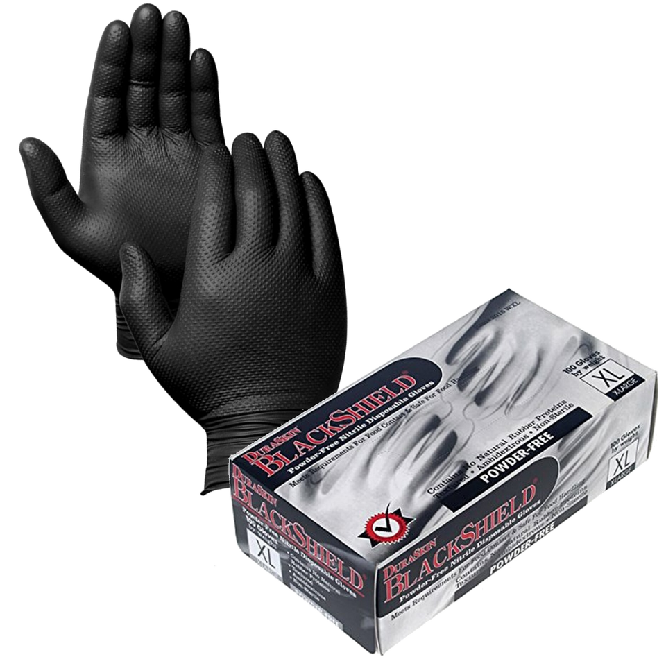 6 mil Black Nitrile PIP Grippaz Skins Gloves 67246 50/Box Jendco