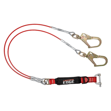 FallTech 6' Leading Edge Cable Energy Absorbing Lanyard Double
