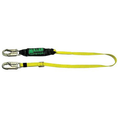 Miller Adjustable 6 ft. Single Leg Lanyard 2 Locking Snap Hooks