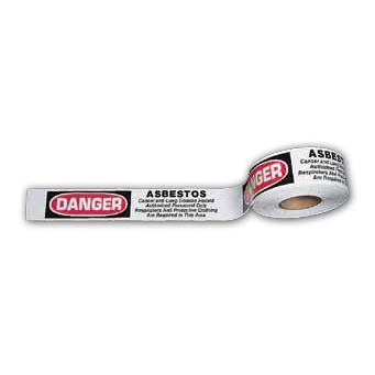 White Asbestos Barricade Tape w/Warning 3