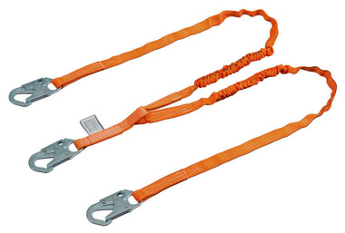 Shock-Absorbing Lanyard - Titan II - Tubular - Single Leg - Snap Hooks Both  Ends