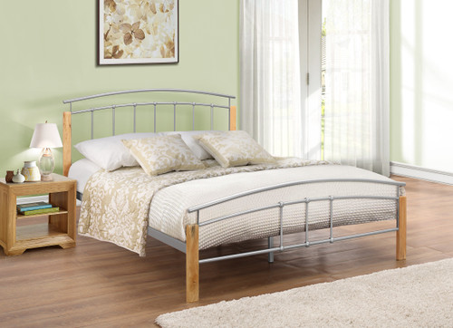 Birlea Tetras Beech & Silver Bedstead 