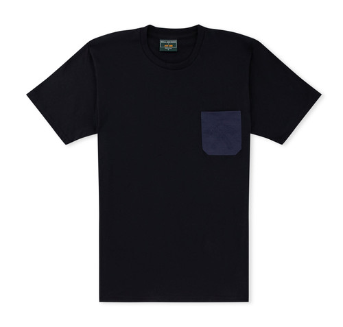 Jack Carr x Ball and Buck Pocket Tee in Black/Navy Blue front