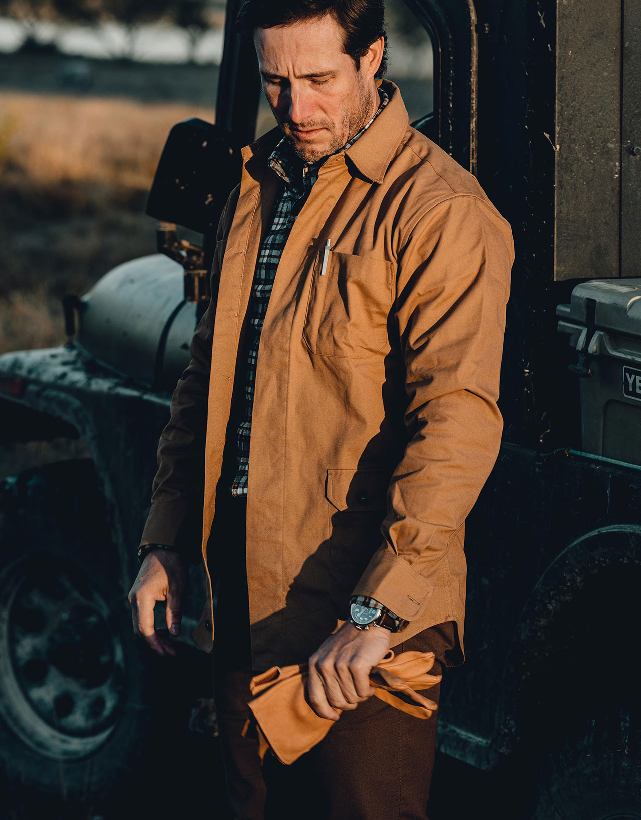 Ball and Buck Mariners Overshirt in Ground Nutmeg