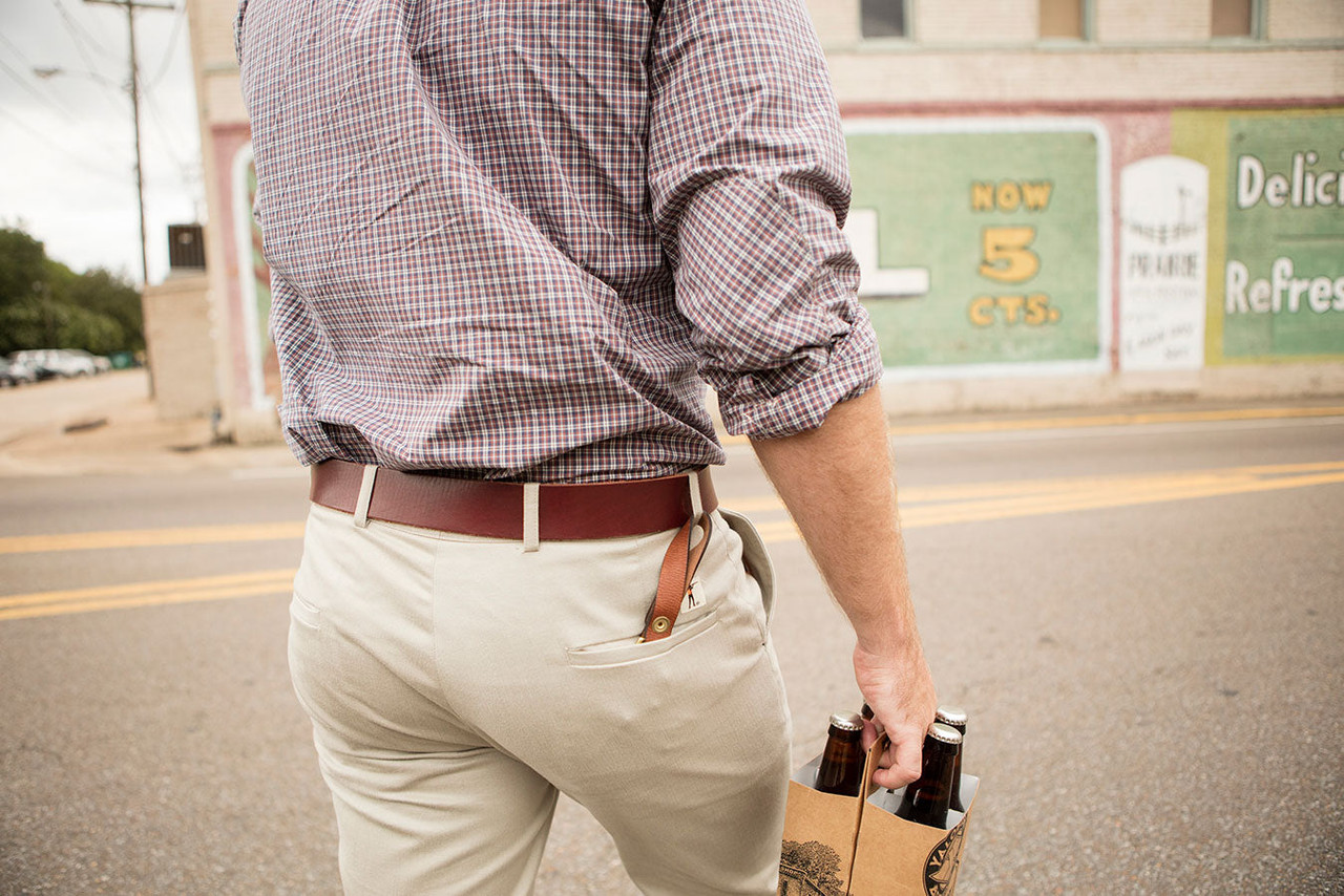 The Hunters Shirt, Bennett with Pocket | The Last Belt You'll Ever Buy, Latigo | The Perfect Keychain - Lobster Hook, Signature Leather