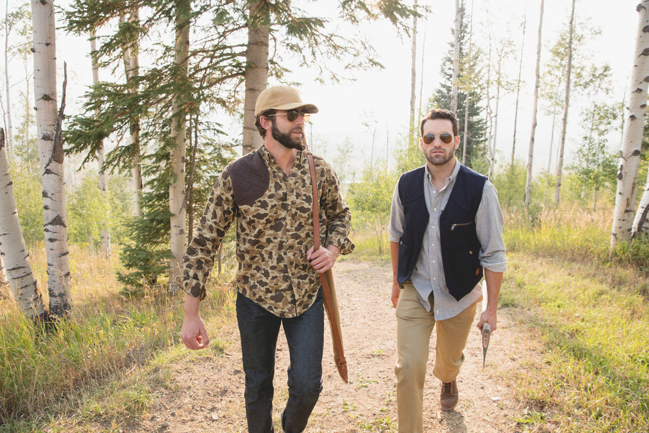 The Premium Hunters Shirt, Navy/Signature Plaid | The 6 Point Pant, Khaki