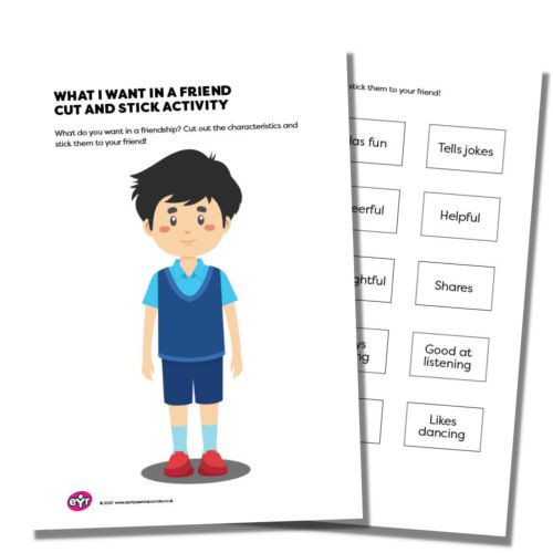 "What I Want in a Friend" Cut and Stick Activity | EYR