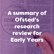 Getting the best start in life: A summary of Ofsted's research review for early years