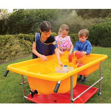 Yellow Cascade Sand & Water Table with Red Storage Shelf