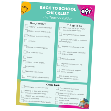 Teachers Back To School Checklist | Early Years Resources