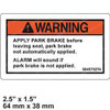 2309799: Aftermarket Hyster Decal - Apply Parking Brake