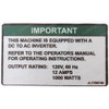 1706749: Aftermarket JLG Decal Invertre Informat