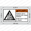66552-000: Upright DECAL - WARNING EXPLOSIVE GAS