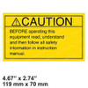66554-000: Aftermarket Upright Decal - Caution Read Instructn