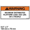 66557-001: Aftermarket Upright Decal - Max Load 500LBS