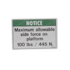 72171: Aftermarket JLG Decal - Max Load 100 Lbs