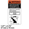 97E8100600: Aftermarket Mitsubishi Forklift Decal - Warning