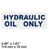 10120988: Aftermarket Gradall Decal- Hydraulic Oil Only -