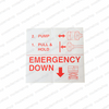 8866: MEC (Mayville Eng) DECAL - EMERGENCY DOWN
