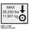 1705167: Aftermarket Gradall Decal 26250 Max Tire Load