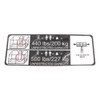 1706107: Aftermarket Gradall Decal - Capacity Plf T350