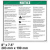 52073: Aftermarket Genie Decal - Notice Oper Inst Plat