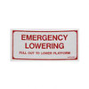 066558-000: Aftermarket Upright Decal - Emergency Lowering
