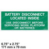 107051-000: Aftermarket Upright Decal - Battery Disconnect