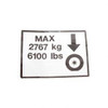 1703488: Aftermarket Gradall Decal Max Tire Load