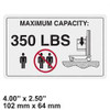 1703783: Aftermarket Gradall Decal - Max Capacity 350LBS