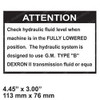 183402: Aftermarket Marklift Decal - Hydraulic Fluid