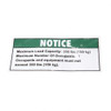 37144: Aftermarket Genie Decal Notice Load Cap 350