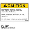 66555-000: Aftermarket Upright Decal - Caution Do Not Adjust