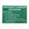 147100: Aftermarket Skyjack Label- Vl- Emergency Lowering
