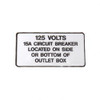 70921: Aftermarket Snorkel Decal - 125 Volts 15A Circuit
