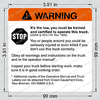 -69004: Crown Forklift DECAL - WARNING MOVING VEHICLE