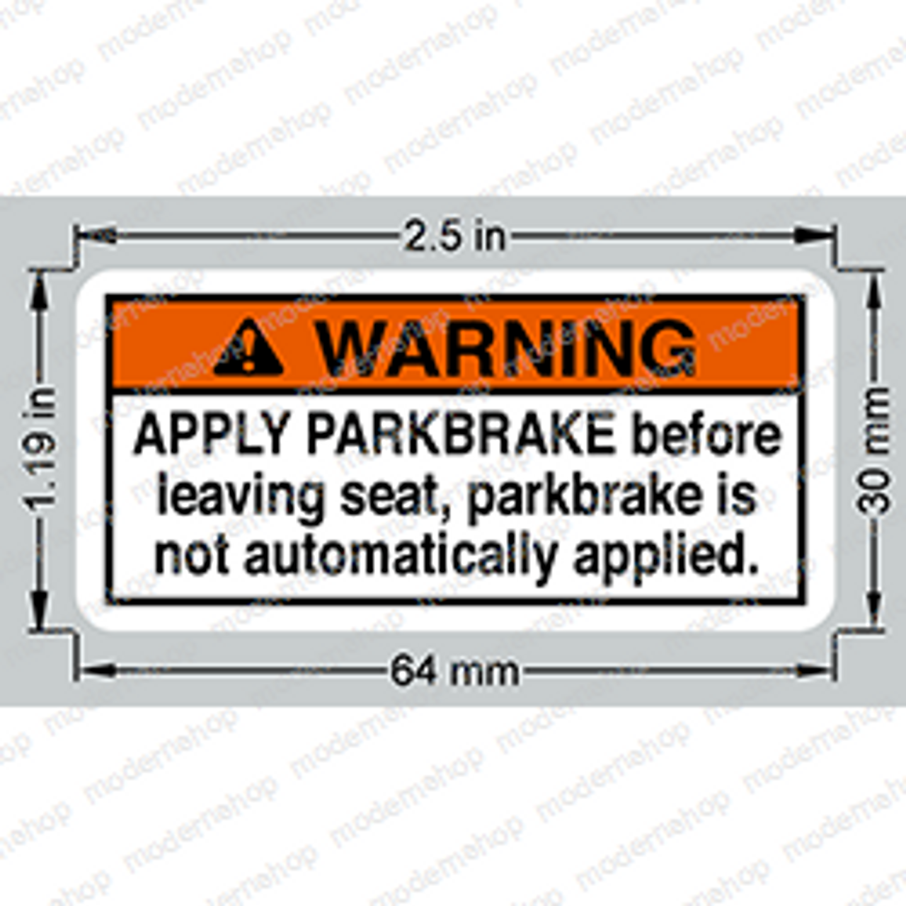 220017235: Yale Forklift DECAL - PARK BRAKE WARNING