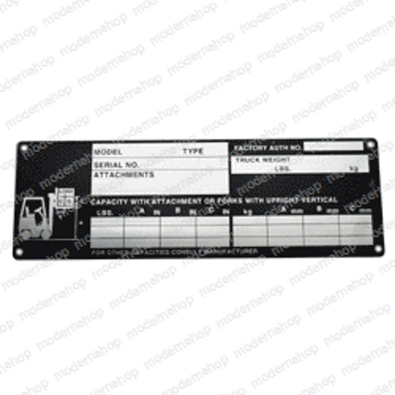 220023135: Yale Forklift PLATE - DATA IC