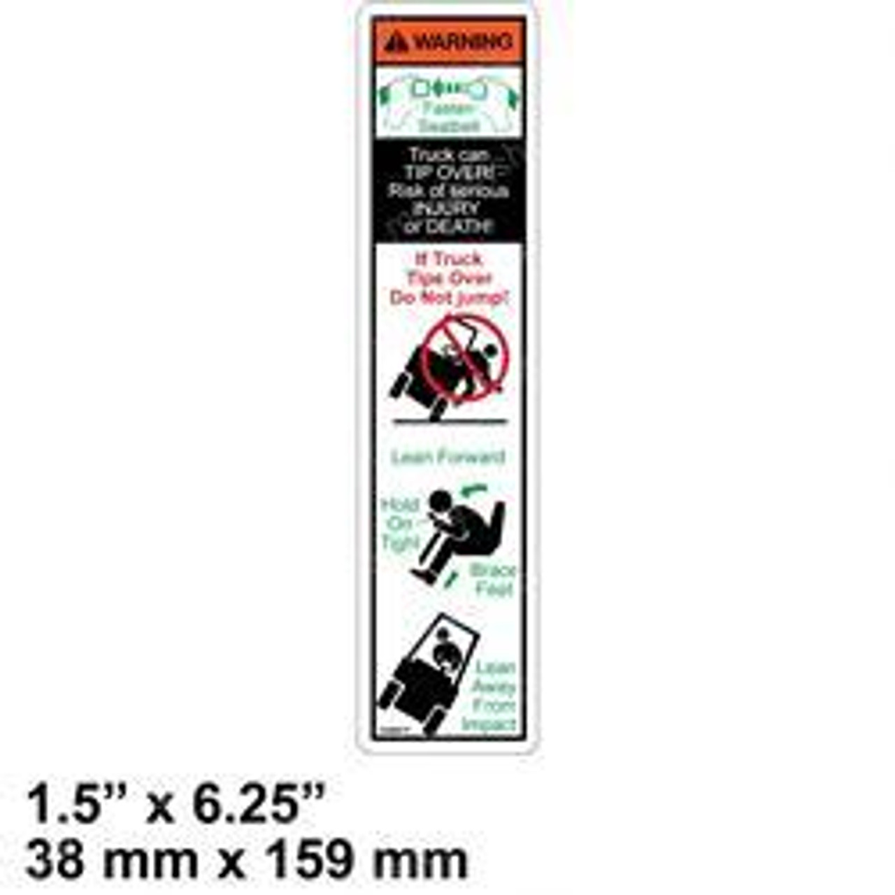 504231296 : Aftermarket Yale Forklift Operator Restraint Decal 504231296 : Aftermarket Yale Forklift Operator Restraint Decal