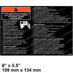 505974554: Aftermarket Yale Forklift Decal - Operator Warning