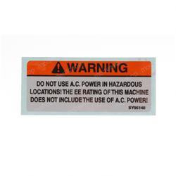 123274: Aftermarket Skyjack Decal - Warning Ac Power