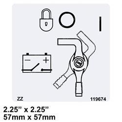 119674: Aftermarket Skyjack Decal - Emergency Battery