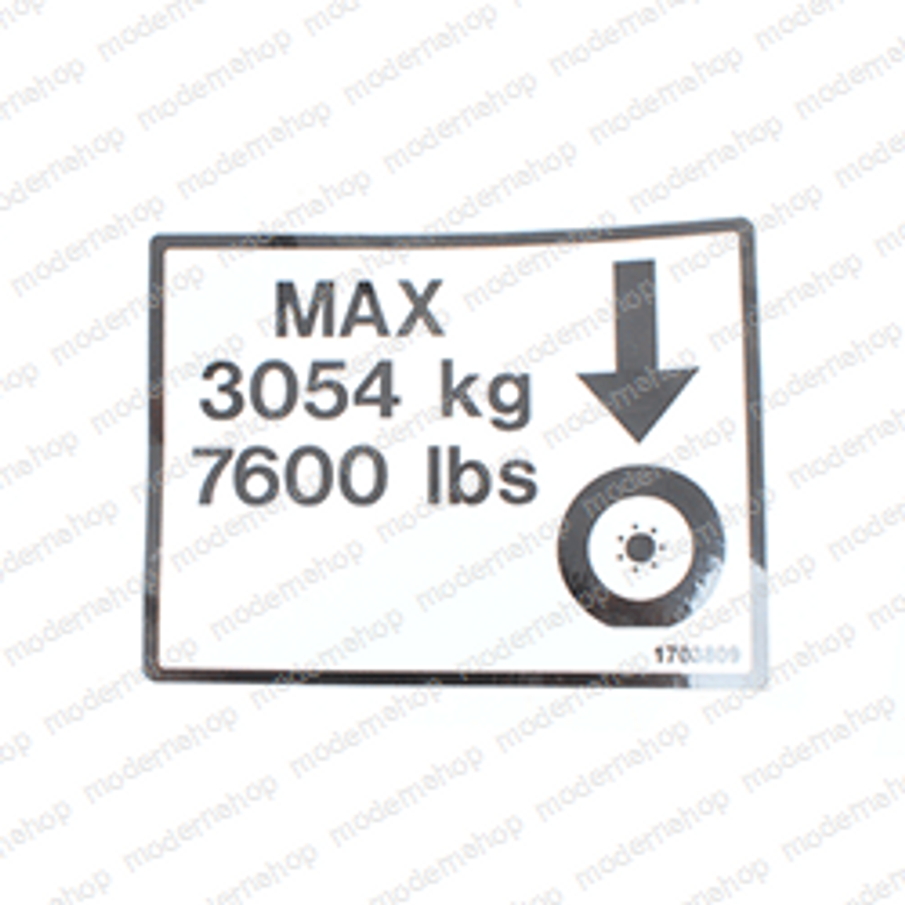 1703809: Gradall DECAL - MAX WHEEL LOAD