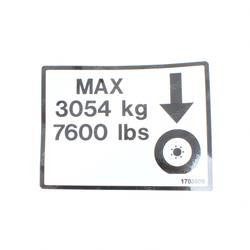 1703809: Aftermarket Jlg Decal - Max Wheel Load