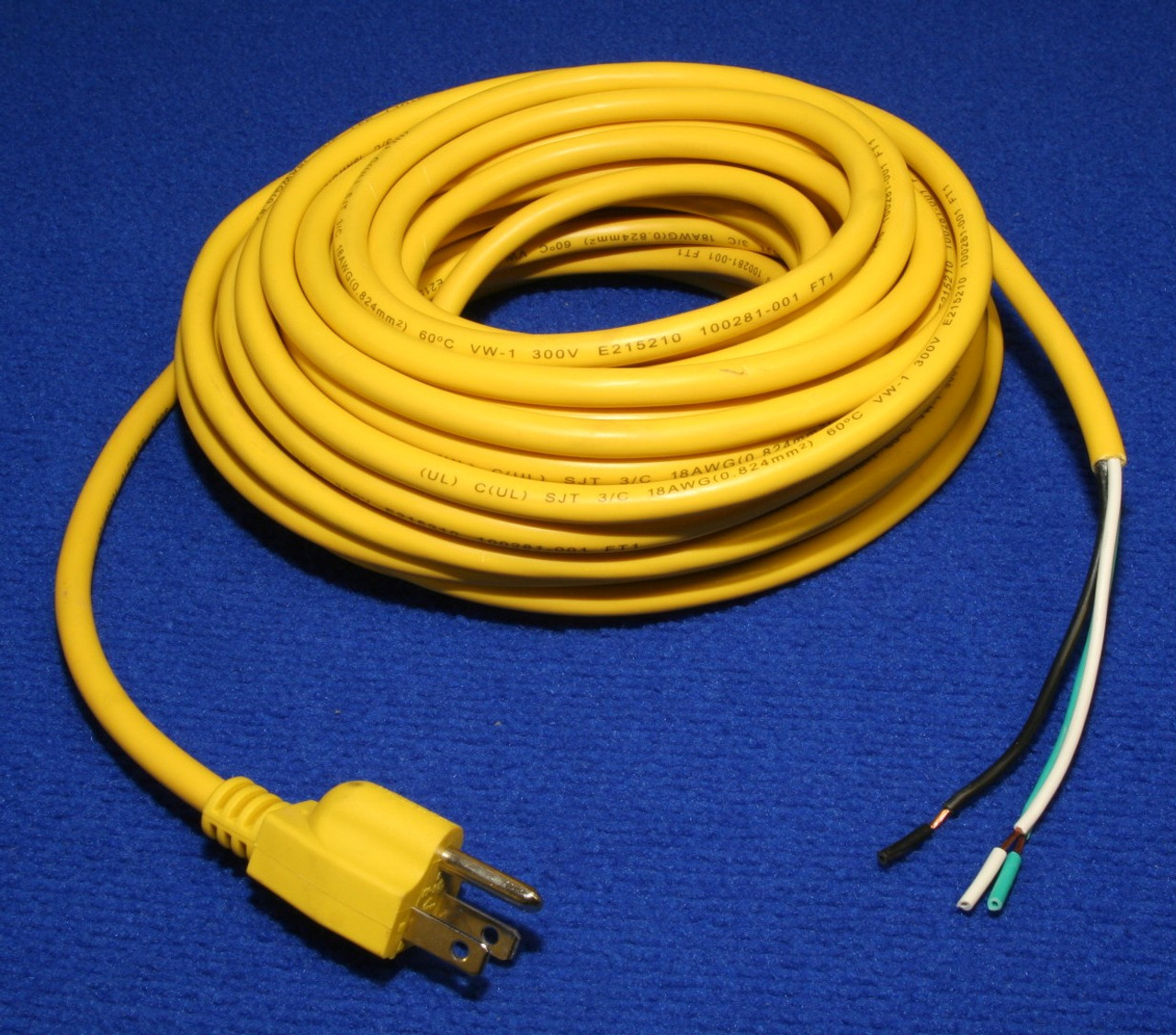 56704331: Advance Aftermarket Power Cord, 18/3 50 Rib Yellow
