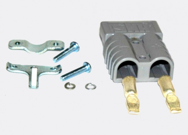 911185: Kent Aftermarket Connector, 50A Gray W/6Ga Cont & Clamp