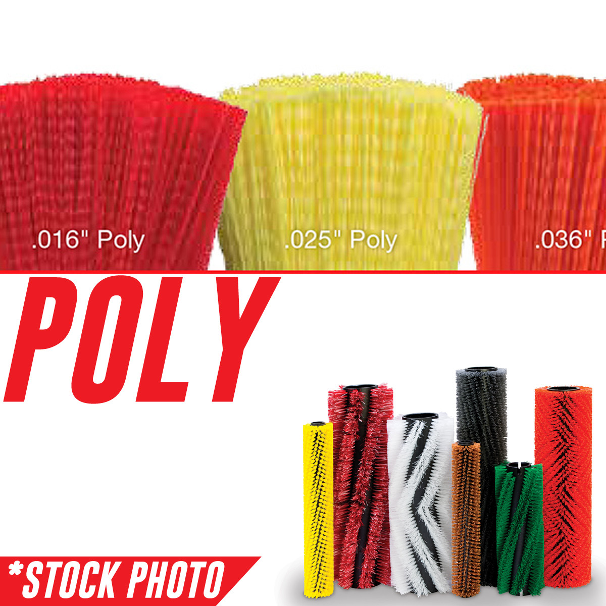 1053894: 35" Cylindrical Brush 20 Single Row Stiff Poly fits Tennant Models T16