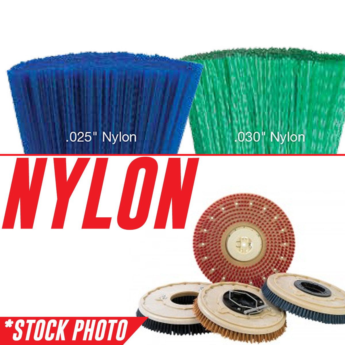 16955-1: 16" Rotary Brush .028" Nylon fits Tennant Models 432