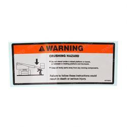 1703804: Aftermarket JLG Decal - Warning Crushing