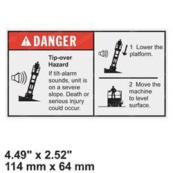 44736: Aftermarket Genie Decal - Danger Tip-over Tilt